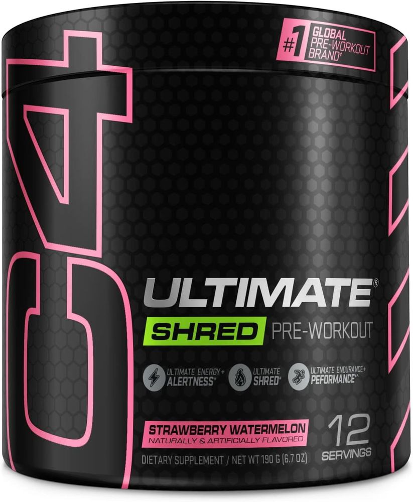 Cellucor + C4 Ultimate Shred Preworkout Powder + Strawberry Watermelon + Pumps & Fat Burning + 12 Servings