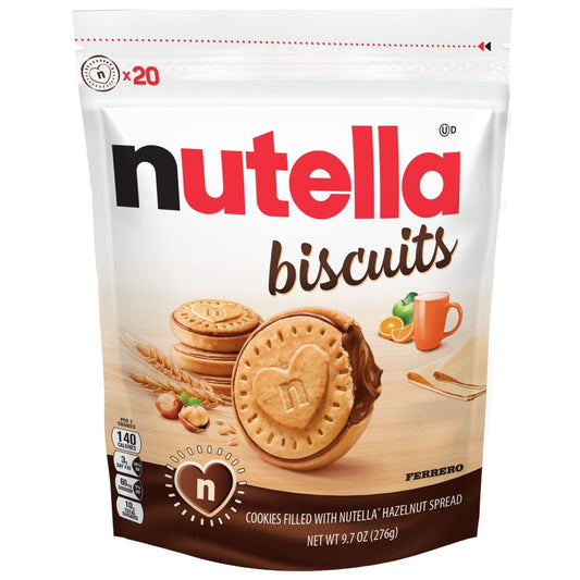 Nutella Biscuits, Cookies, Hazelnut Spread With Cocoa, Kids Snacks, 9.7 oz, 20 Count