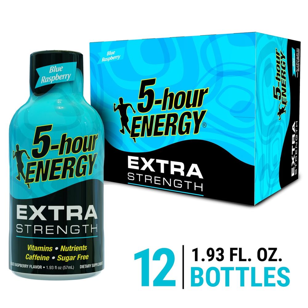 5-hour ENERGY® Shot, Extra Strength, Blue Raspberry, 1.93 oz, 12 Count