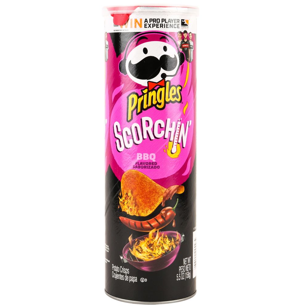 Pringles Scorchin' BBQ Flavor Potato Crisps 5.5 oz. Can (1 Pack)