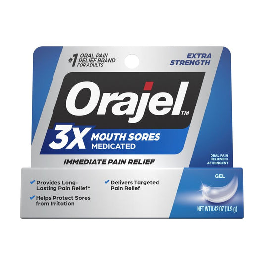 Orajel 3X Medicated For All Mouth Sores Gel .42 OZ