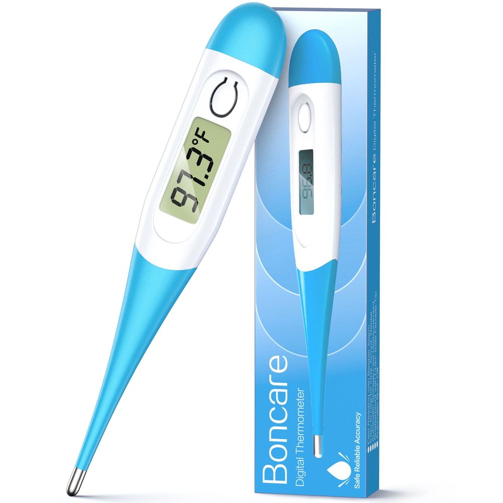 Thermometer for Adults, Digital Oral Thermometer for Fever with 10 Seconds Fast Reading (Light Blue)