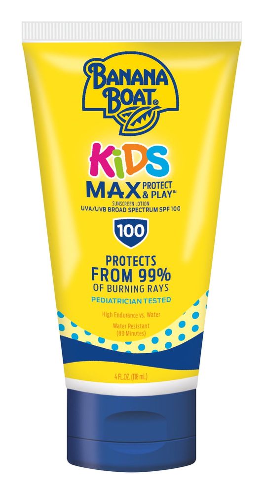 Banana Boat Kids Max Protect & Play Sunscreen SPF 100, Kids Sunscreen Lotion, Sunblock, 4 fl oz