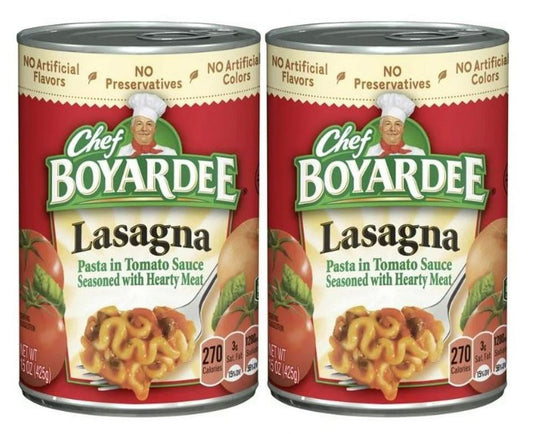 Chef Boyardee Beef Lasagna, Microwave Pasta, 15 Oz, Pack of 2