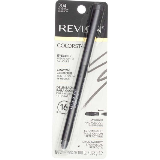 Revlon ColorStay Eyeliner Pencil, Charcoal [204], 0.01 oz (Pack of 2)