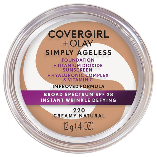 Covergirl + Olay Simply Ageless Foundation SPF 28, 220 Creamy Natural