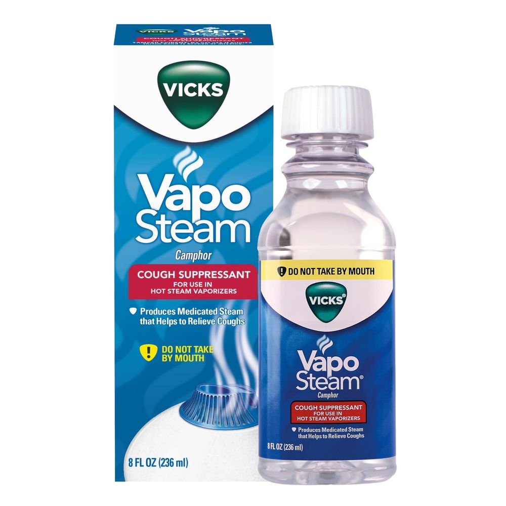 Vicks Vapo Steam Over the Counter Cough Suppressant, Liquid for Use in Vicks Hot Vaporizers, 8 fl oz, VIN008V1