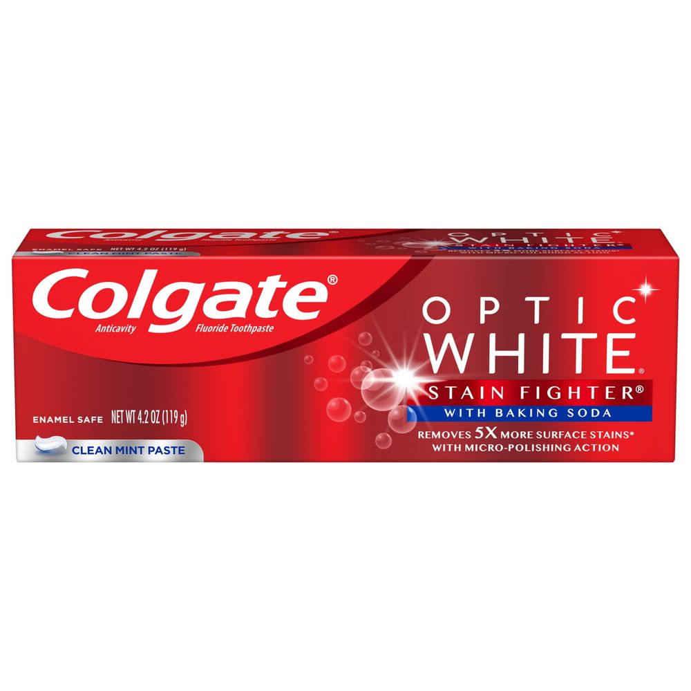 Colgate, Optic White Stainfighter Toothpaste+Baking Soda, 4.2 Ounce