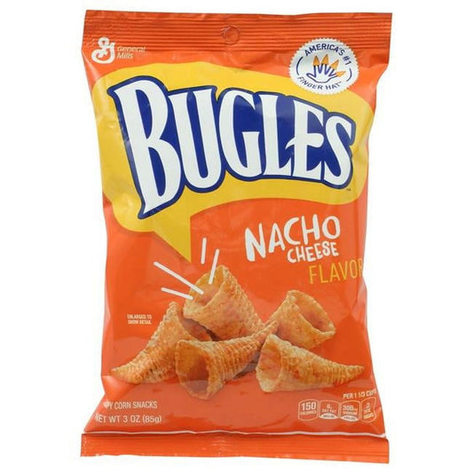 Bugles Corn Snacks, Nacho Cheese, 3 Oz (Pack of 6)