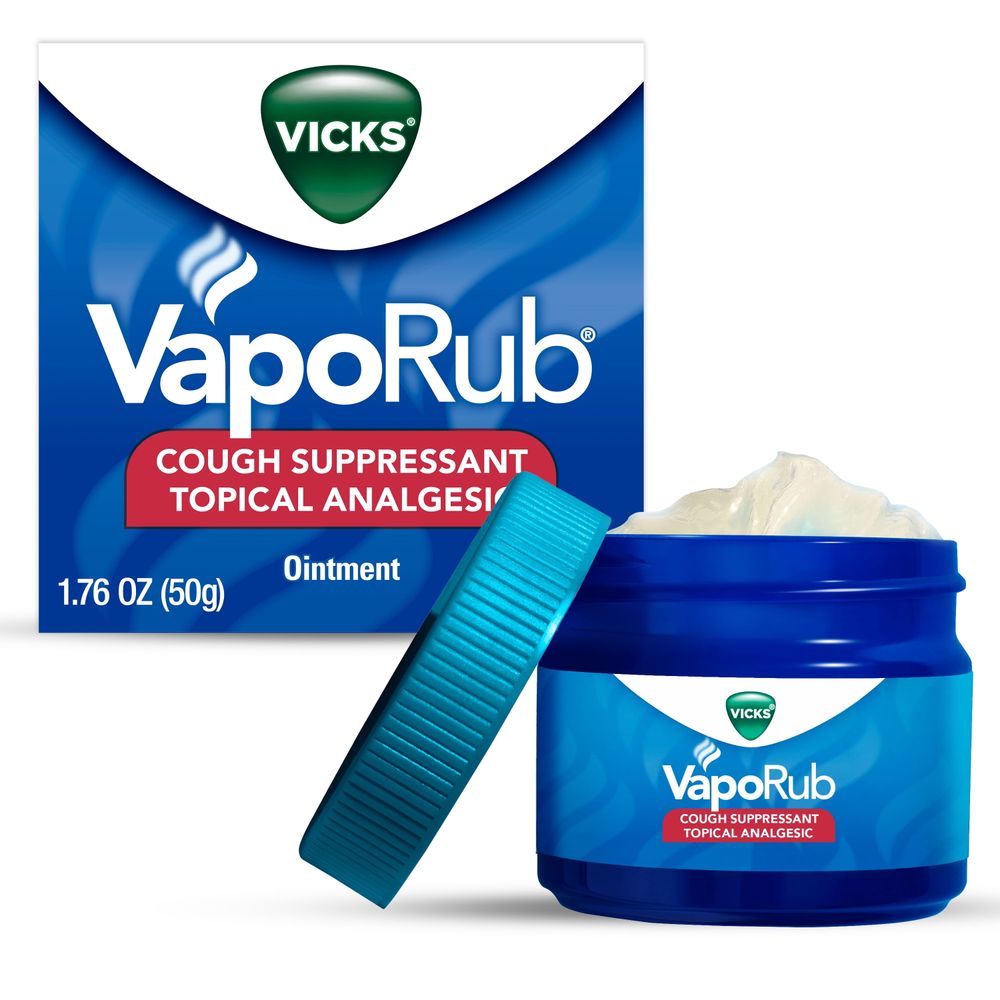 Vicks Vaporub Cough Suppressant Chest Rub Ointment, 1.76 oz