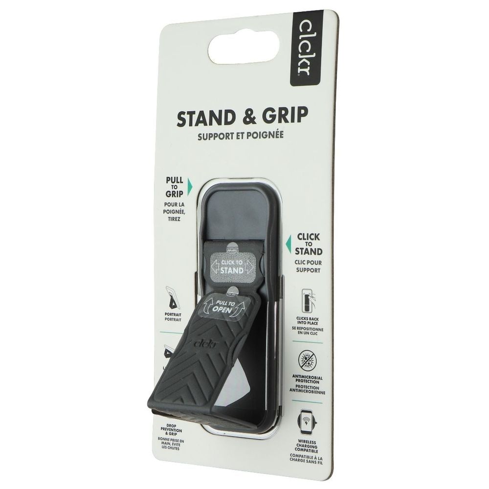 CLCKR Stand and Grip Universal Adhesive Kickstand Grip for Smartphones - Gray (Refurbished) (Refurbished)