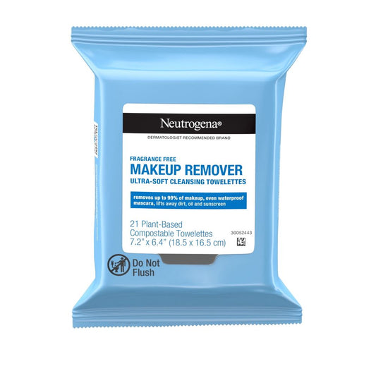 Neutrogena Fragrance-Free Cleansing Makeup Remover Face Wipes, 21 Ct