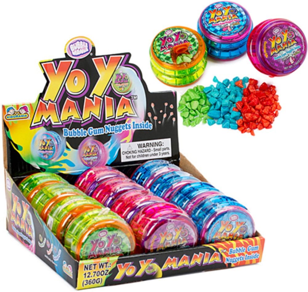 Bubble Mania Yo Yo Mania with Bubble Gum Nuggets Inside (Pack of 12 Yo-Yo)