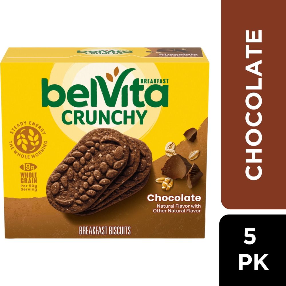 belVita Chocolate Breakfast Biscuits, 5 Packs (4 Biscuits Per Pack)