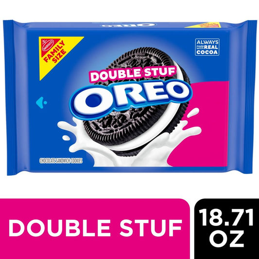 OREO Double Stuf Chocolate Sandwich Cookies, Family Size, 18.71 oz