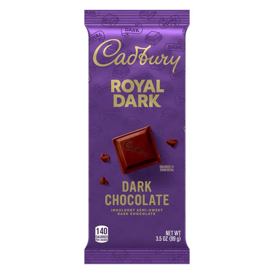 Cadbury Royal Dark Dark Chocolate Candy, Bar 3.5 oz