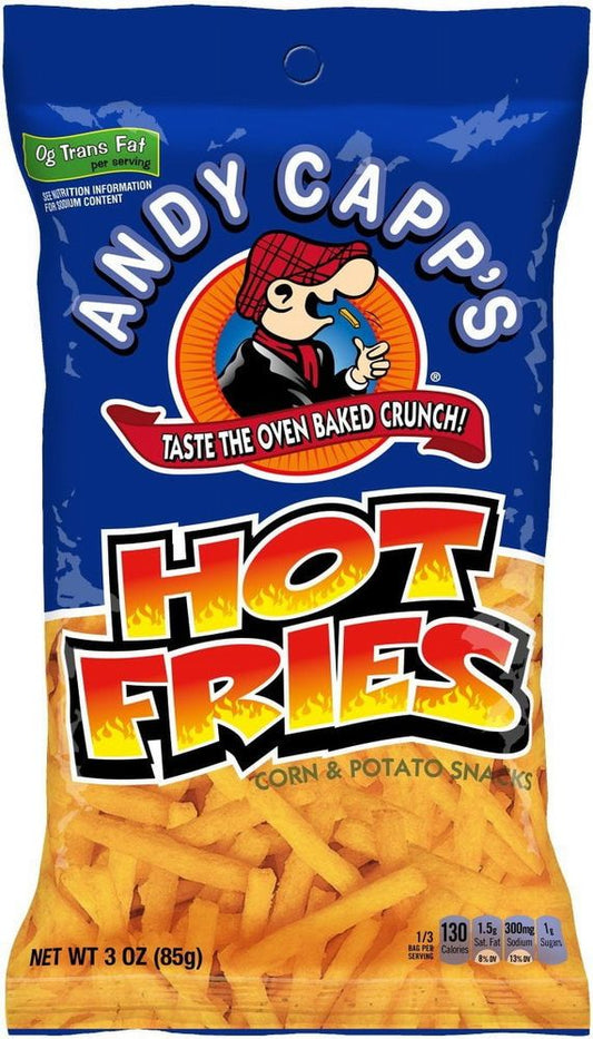 Andy Capp's Hot Flavored Fries, 3 oz, 12 Pack