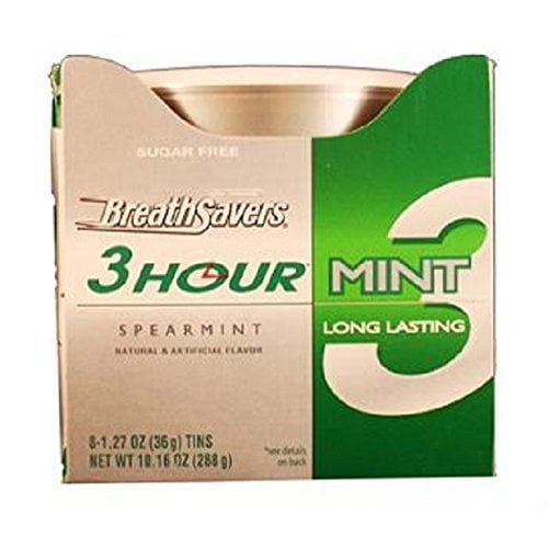 BREATH SAVERS 3HOUR MINT SPEARMINT Can 1.27 oz Each ( 8 in a Pack )