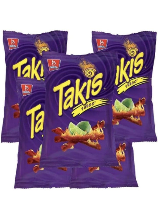 Takis 2oz Fuego Hot Chili Pepper and Lime, 10 Pack