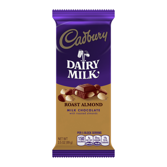 Cadbury, Roasted Almond Milk Chocolate Candy Bar Box, 3.5 Oz., 14 Ct.