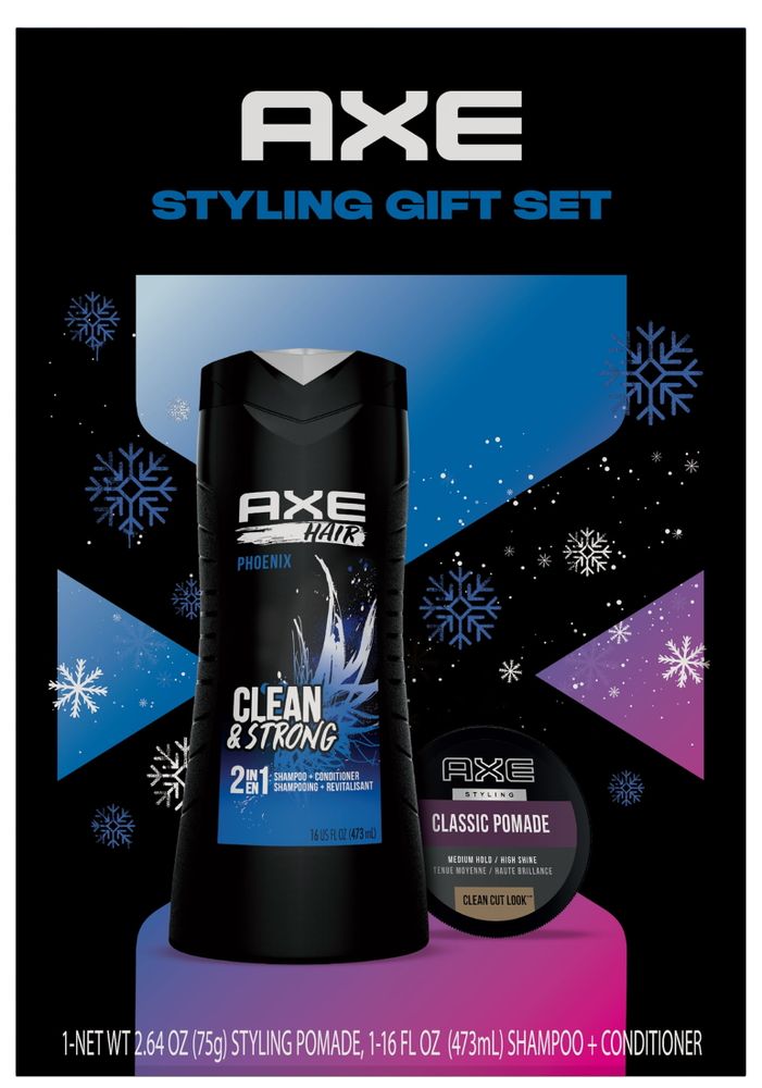 AXE Hair Styling Gift Set 2-in-1 Mint & Rosemary Shampoo Conditioner + Classic Hair Pomade, 2 Count