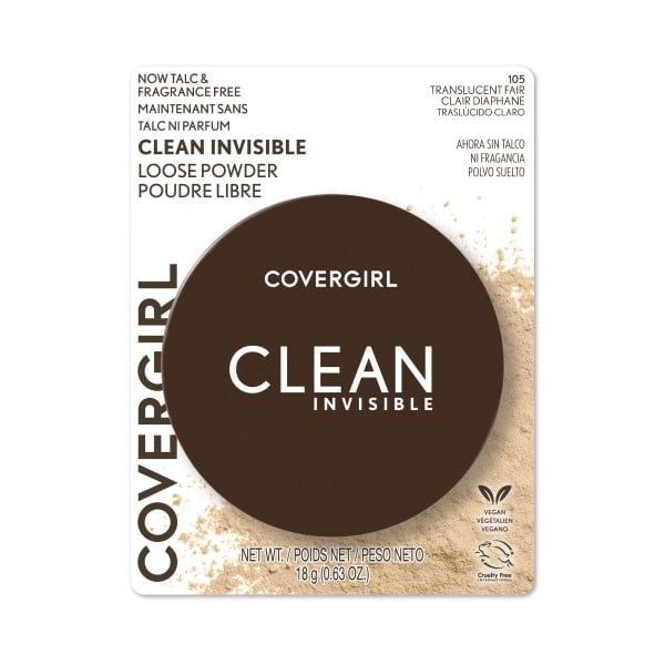 COVERGIRL Clean Invisible Loose Powder, 105 Translucent Fair, 0.63 oz