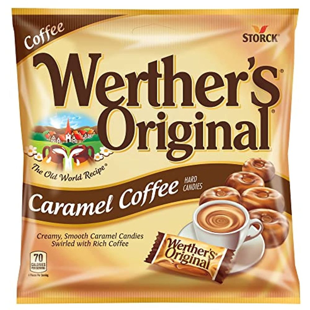 Werthers Original Hard Carmel Coffee Candy, 2.65 Oz Bags (Pack Of 12)