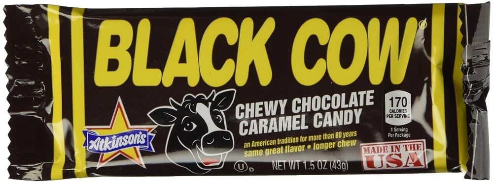 Black Cow - 12ct - 1.5oz Bar - Chewy Choc Caramel Candy free shipping