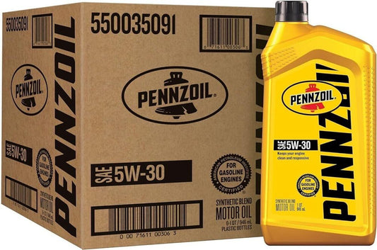 6PACK Pennzoil Synthetic Blend 5W-30 Motor Oil,Keep Engines Clean/Responsive,1qt