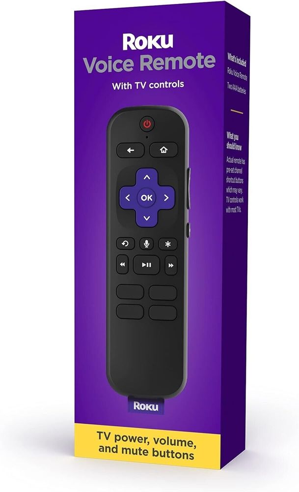 Roku Voice Remote (Official) for Roku Players and Roku TVs - New Black