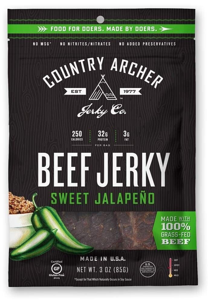 Country Archer - All Natural Beef Jerky Sweet Jalapeno 2 bags