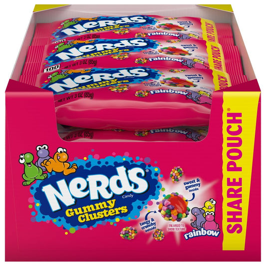 Nerds Gummy Clusters Candy, 3 oz, 12 Ct