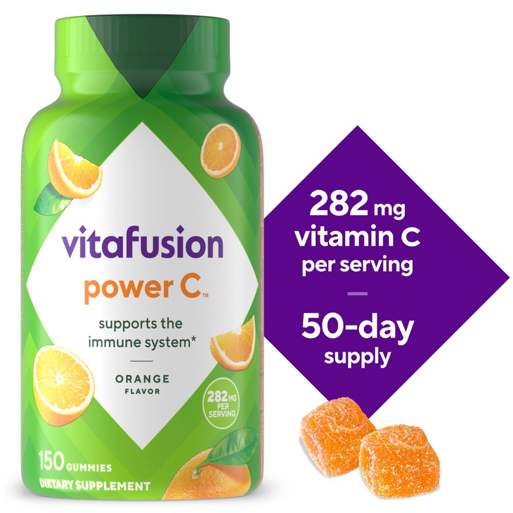 vitafusion Power C Vitamin C Gummies for Immune Support, Orange Flavored, 150 Count