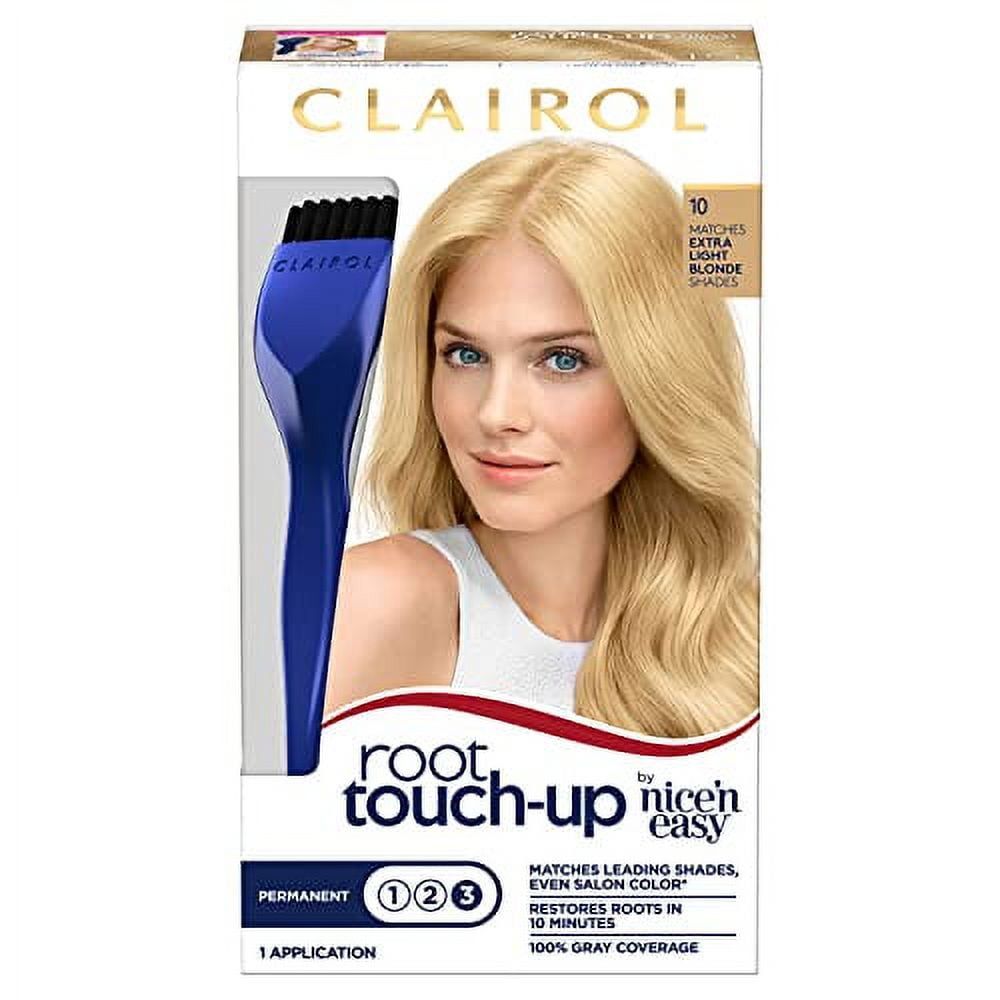 Clairol Root Touch-Up by Nice'n Easy Permanent Hair Dye, 10 Extra Light Blonde Hair Color, Pack of 2