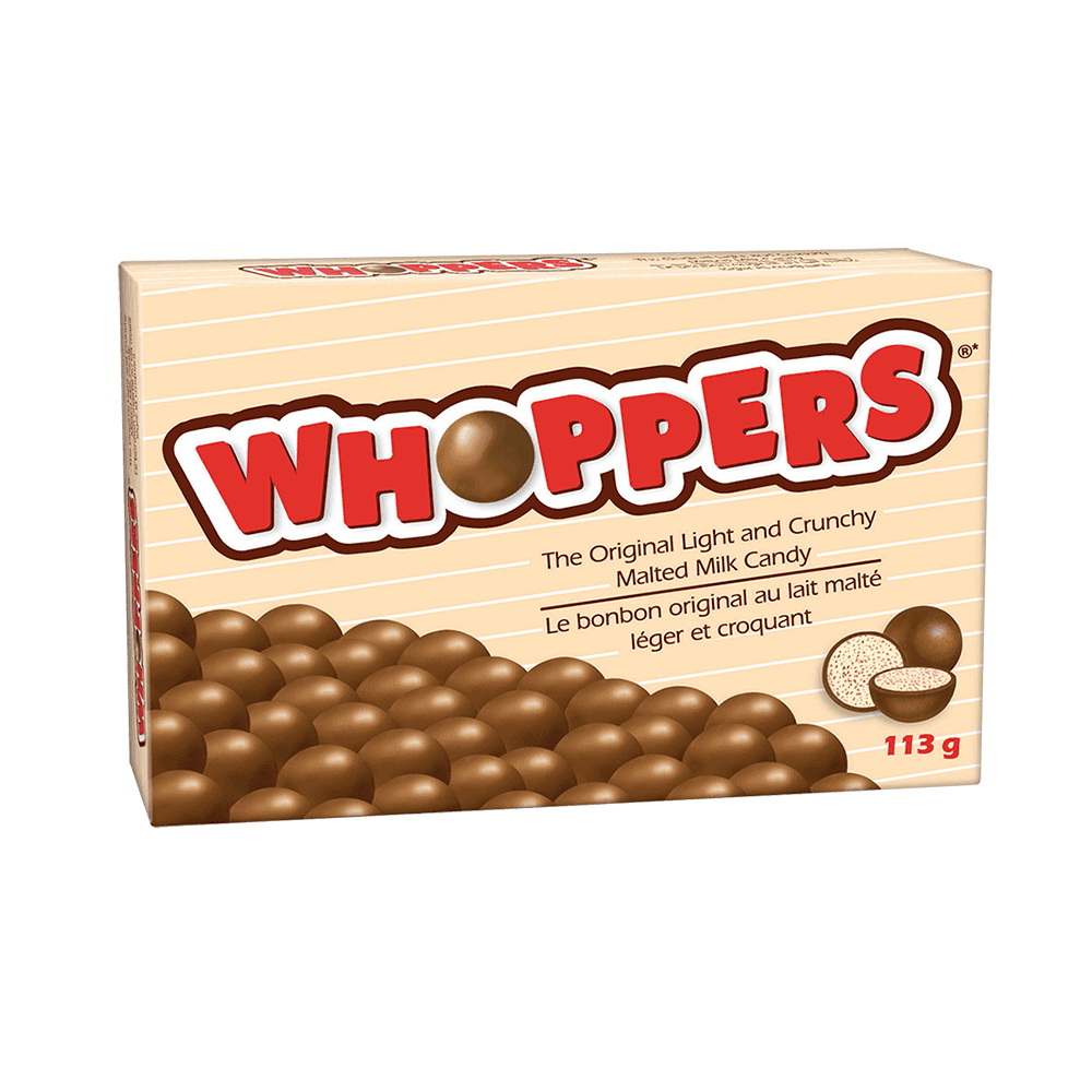 Whoppers, Malted Milk Balls, 113g/3.98oz, Box, (6 pk){Imported from Canada}