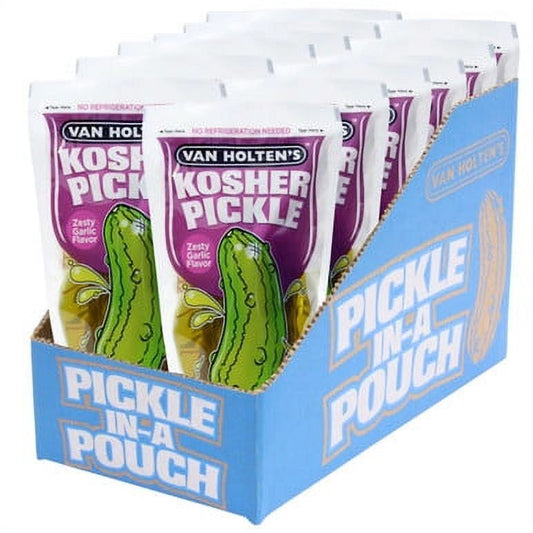 Van Holten's Pickles - Jumbo Kosher Garlic Pickle-In-A-Pouch - 12 Pack