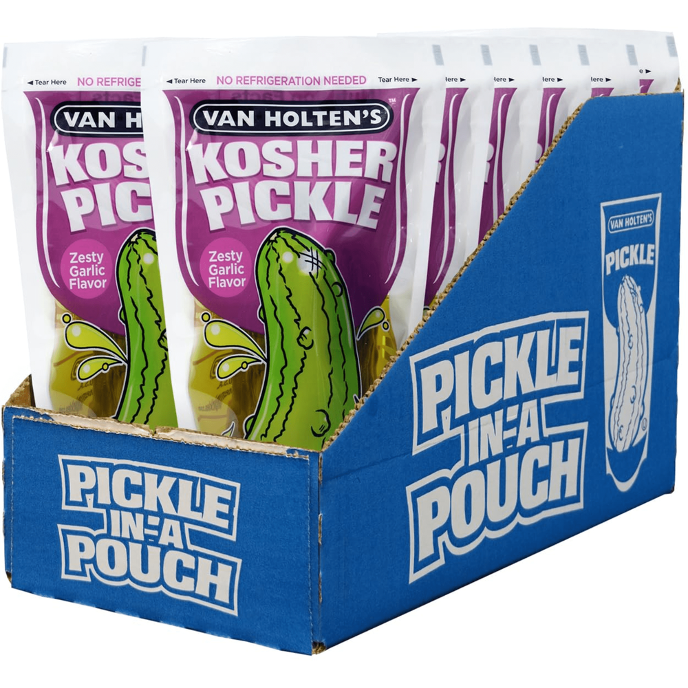 Van Holten's Jumbo Kosher Pickle-In-A-Pouch, 12 Pack, 5 Oz.