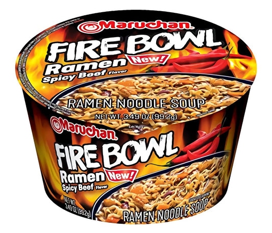 Maruchan Bowl, Fire Bowl, Spicy Beef Flavor, 3.49 oz, 6 Ct