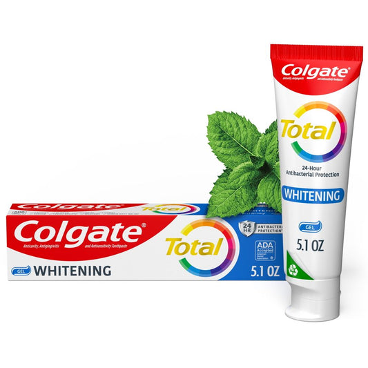 Colgate Total Whitening Toothpaste Gel, Mint, 1 Pack, 5.1 Oz Tube