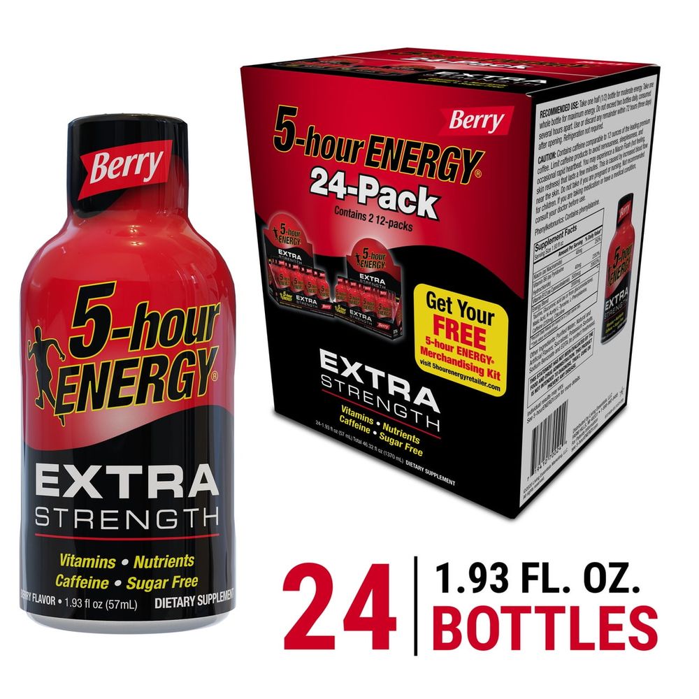 5-hour ENERGY® Shot, Extra Strength, Berry, 1.93 oz, 24 Count