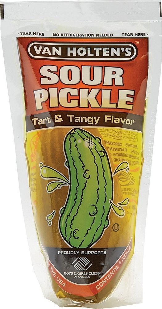 Van Holtens - Pickle-In-A-Pouch Jumbo Sour Pickles - Individually Pouched 12 Pack