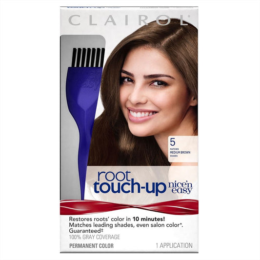 Clairol Nice 'n Easy Root Touch-Up Permanent Hair Color, Medium Brown, 5