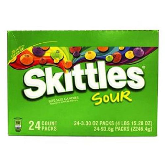 Skittles, King Size Sour, Count 24 (3.3 oz) - Sugar Candy / Grab Varieties & Flavors