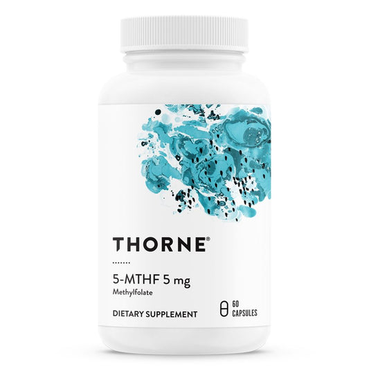 Thorne 5-MTHF 5mg, Methylfolate (Active B9 Folate) Supplement, Supports Cardiovascular Health, Fetal Development, Nerve Health, Methylation, and Homocysteine Levels, 60 Capsules