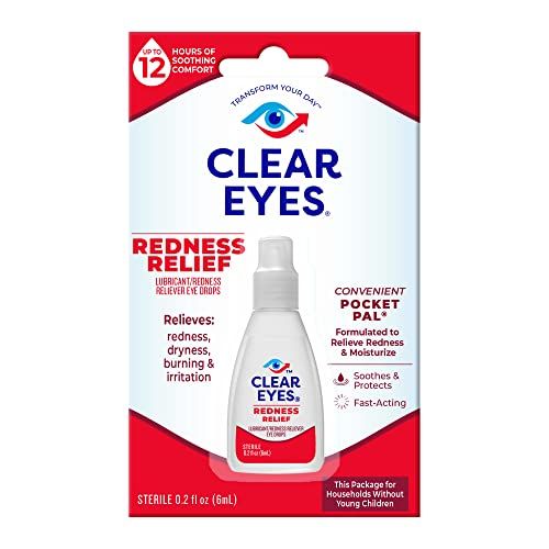 Clear Eyes Redness Eye Relief Eye Drops, Relieves Redness & Calms Irritation, 0.2 Fl Oz