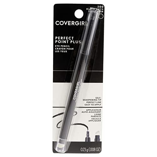 CoverGirl Perfect Point Plus Eyeliner Pencil, Black Onyx, Long-Lasting, Versatile Black Eyeliner, Soft Smudging Tip, No Sharpening Needed, Pack of 1