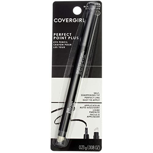 COVERGIRL Perfect Point PLUS Eyeliner, One Pencil, Black Onyx Color, Self Sharpening Eyeliner Pencil, Smudger Tip for Bl