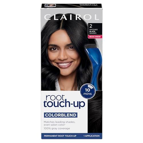 Clairol Root Touch-Up by Nice'n Easy Permanent Hair Dye for Black Hair Color with 100% Gray Coverage