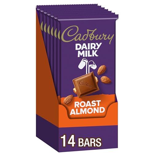 CADBURY DAIRY MILK Roast Almond Milk Chocolate Candy Bars, 3.5 oz (14 Count)