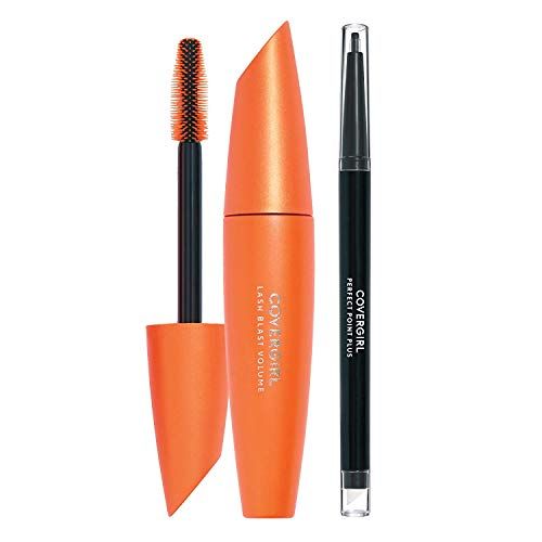 Covergirl Lash Blast Volume Waterproof Mascara, Volumizing Mascara, Very Black and Perfect Point Plus Eye Pencil, Black Onyx, Combo Pack of 2